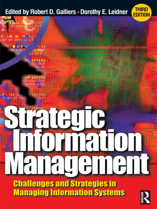 Title details for Strategic Information Management by Robert D. Galliers - Available